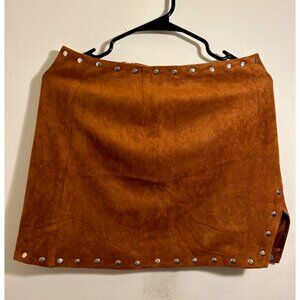 Tan Suede Mini Skirt